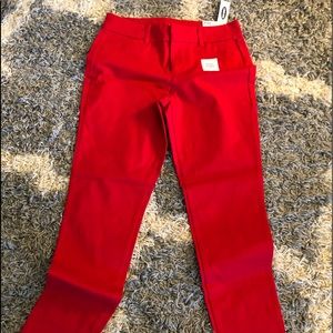 Cropped red chino pants